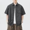 Outdoor Short-sleeved Shirt Men's American Trendy Japanese Retro Loose Mid-sleeved Shirt