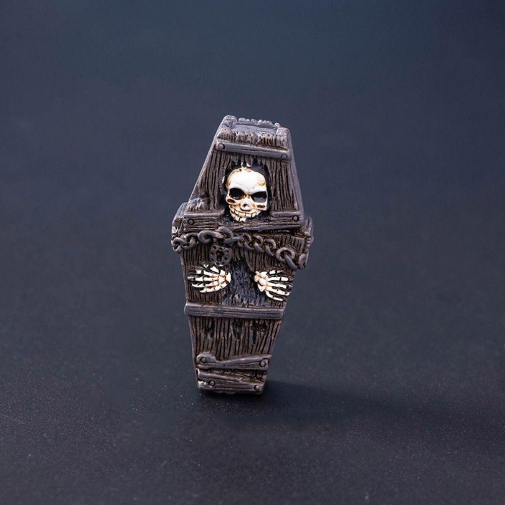 Coffin House Chair Halloween Miniature Figurine Bone Skull Desktop Knick-knack  Festival Supplies