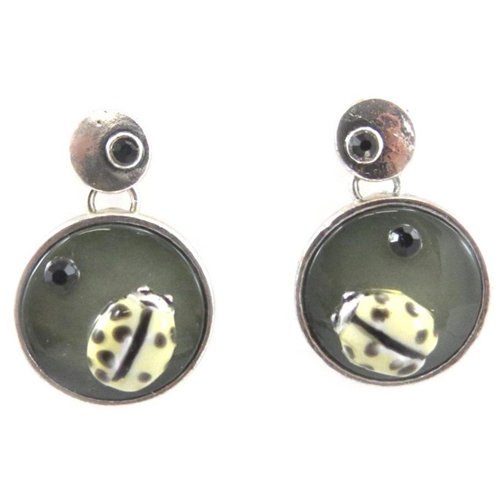 NOA [G0394] - Gray 'Nacre En Folie' Designer Earrings