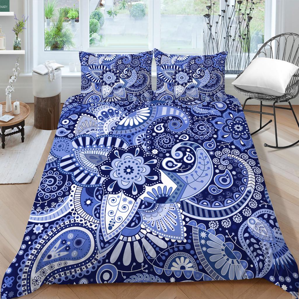 Богемный комплект постельного белья с богемным узором, пододеяльник, наволочка, 2/3 шт., ткань из микрофибры, полный размер, украшение для дома