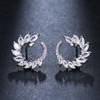 Emmaya Cheap Women Stud Earrings High Quality Aaa Clear Color Cubic Zirconia Stone Flower Earring Factory Price