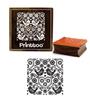 Printtoo Textile Wooden Rubber Stamp Square Bird & Heart Pattern Stamps Scrap-booking-2 X 2