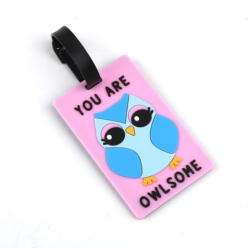 1pc Cartoon Animal PVC Luggage Tag Women Men Holiday Travel Accessories Suitcase Tags Name ID Address Lable Travel Luggage Tags