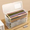 Simple Large Capacity Storage Box Transparent Multi-function Pencil Case Plastic Desktop Organizer Student Stationery Box