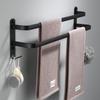 Towel Rack Towel Hanger Rail Wall Mounted Towel Rack Space Aluminum Towel Bar Rail Matte Black Towel Holder Bathroom Accessories