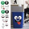 Glossy Finish Cartoon Face Trash Can Stickers PVC Wall Toilet Refrigerator Stickers  Indoor Outdoor