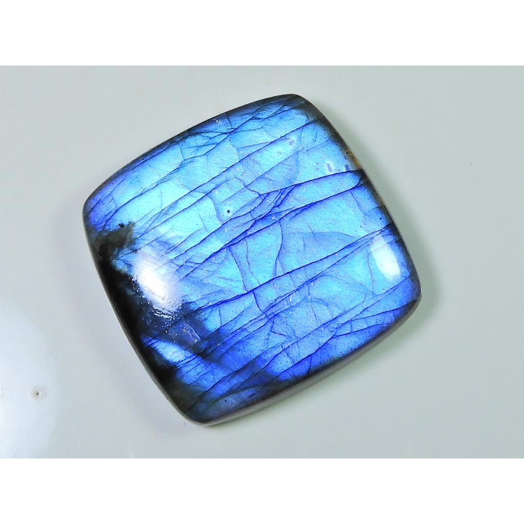 87Cts. Natural Deep Blue Labradorite Rectangular Cabochon Gemstone 32X33X7MM SK-1193