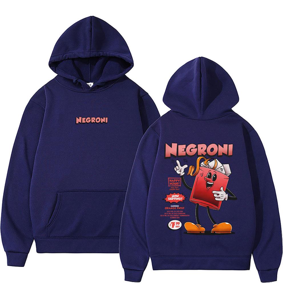 Negroni Cocktail Funny Meme Hoodie Men Women Casual Vintage Oversized Sweatshirt Unisex Humor Pullover Hoodies