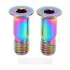 2pcs Bike Rear Derailleur Pulley Screw Colorful Hollow Ti Alloy Lightweight Flat Head Rear Dial Guid