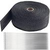 Heat Protection Tape 15 M Heat Protection Tape Exhaust Black With 12 Stainless Steel Cable Ties For Motorcycle Fan Manifold Thermal Tape Manifold T