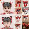 Chinese New Year Style Tassel Hairpin 2pcs Bow Decorative Performance Clothing Hairpin Set Acce E5N3