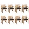 Day and Night - Day and Night Garden Chairs 8 Pcs Solid Teak Wood Cushions Black