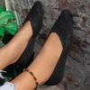Fashion Women Flats Shoes Pointed Toe Ladies Shoes Solid Color Knitted Slip On Loafers Women Casual Breathable Ballet Women Flat Shoes