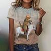 Funny Animal Graphic Women's T Shirts Causal Short Sleeve Top Women Kawaii Fashion Oversized Female Clothing Ladies Summer Tees