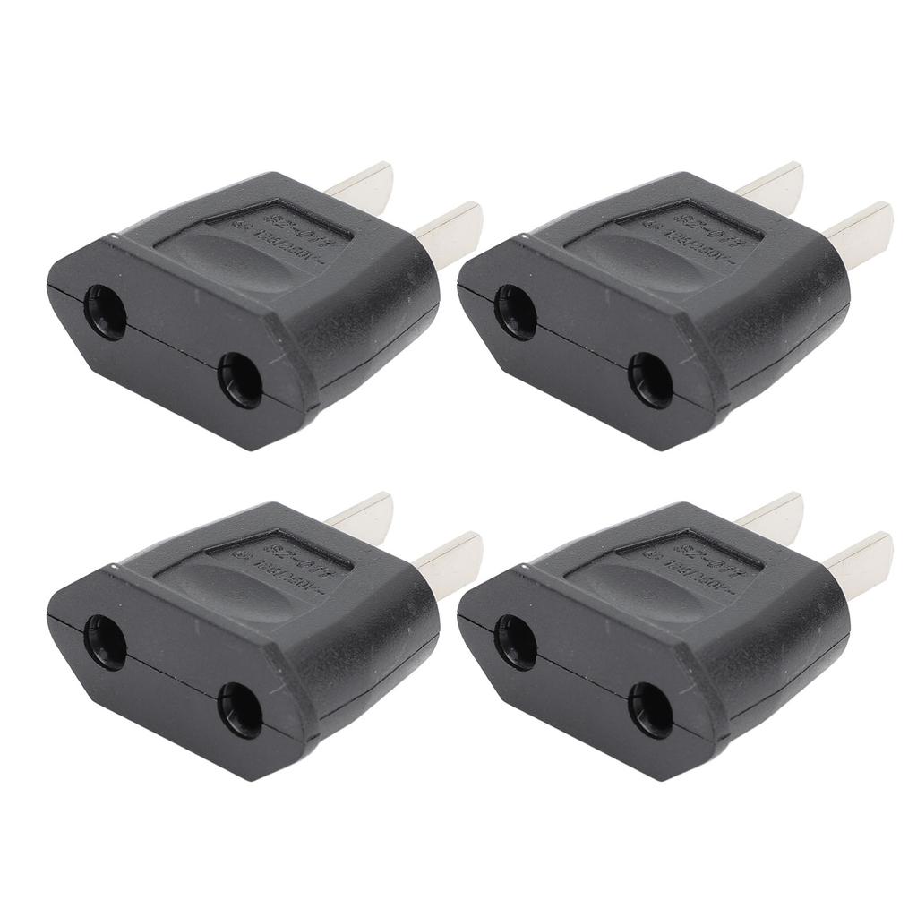 10PCS To Adapter 2 Prong Flat Plug To Round Outlet Converter for Home Travel Office Use 125‑