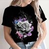 Summer Round Neck 3D Print Top Fashionable Casual Short Sleeved Women's T-shirts
