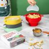 Silicone Popcorn Bucket Microwave Oven High Temperature Resistant Retractable Tableware Box with Lid Reusable Instant Noodle Bowl