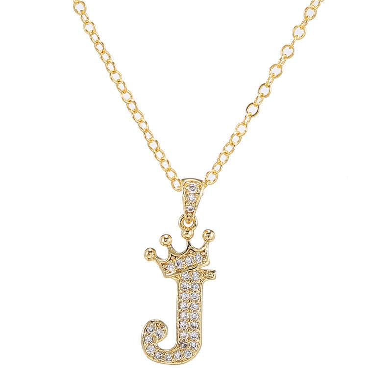 Zircon Crown Necklace New Necklaces Fashion Women's Necklace Pendant Simple English Letter Necklace