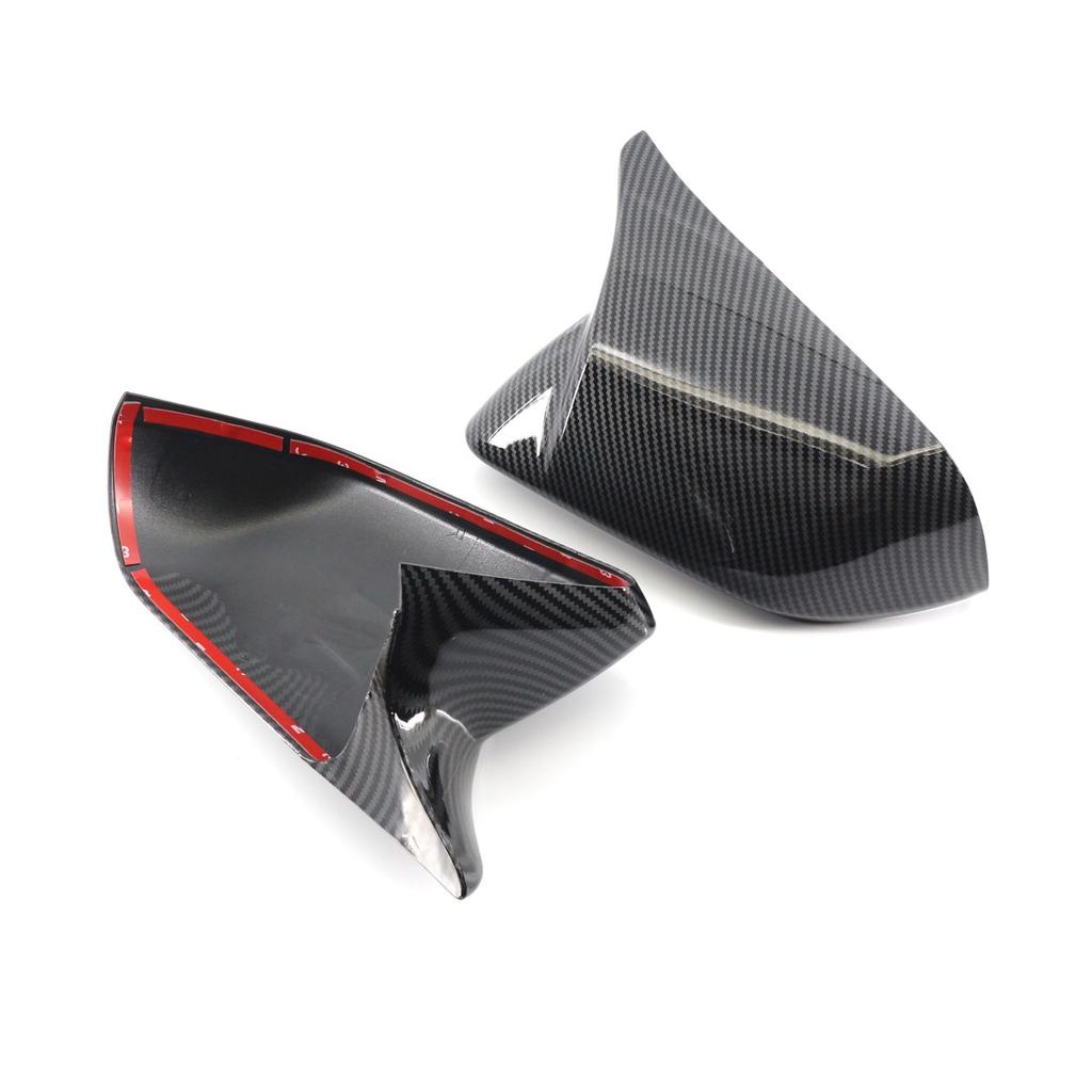 Carbon Fiber Paste Directly Car Rearview Side Mirror Covers Cap Horn Style For Ford Mustang 2015 2016 2017