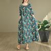 Long Sleeve Plus Size Cotton Vintage Floral New In Dresses for Women Casual Loose Spring Autumn Dress