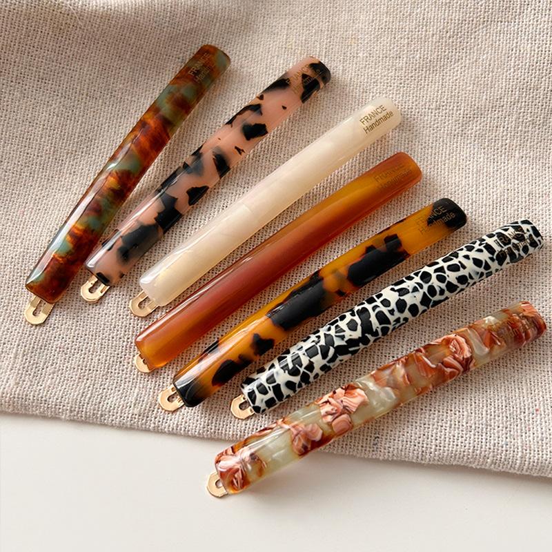 French Acetate Gradient Colorful Side Clamp Fashion Print Hair Clip Hairpins Barrettes For Girls Hair Accessories Headdress