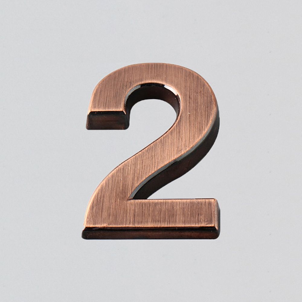 1 PC Waterproof Bronze ABS Plastic Numeral Room Number Digits Sticker Address Sign Door Plates