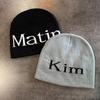Streetwear Letter Matin Knitted Beanie Warmth Ear Protection Cold Seasons Cap