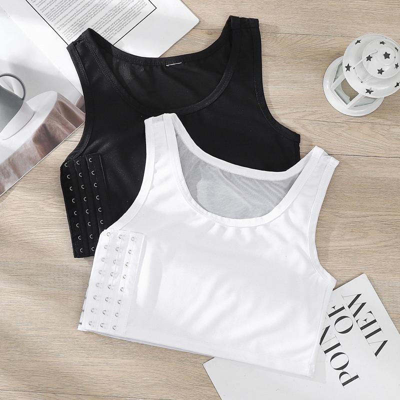Women Breast Binder Tomboy Corset Trans Vest Side Buckle Short Top Binder Transboy Chest Tomboy Wrap Bandage Underwear