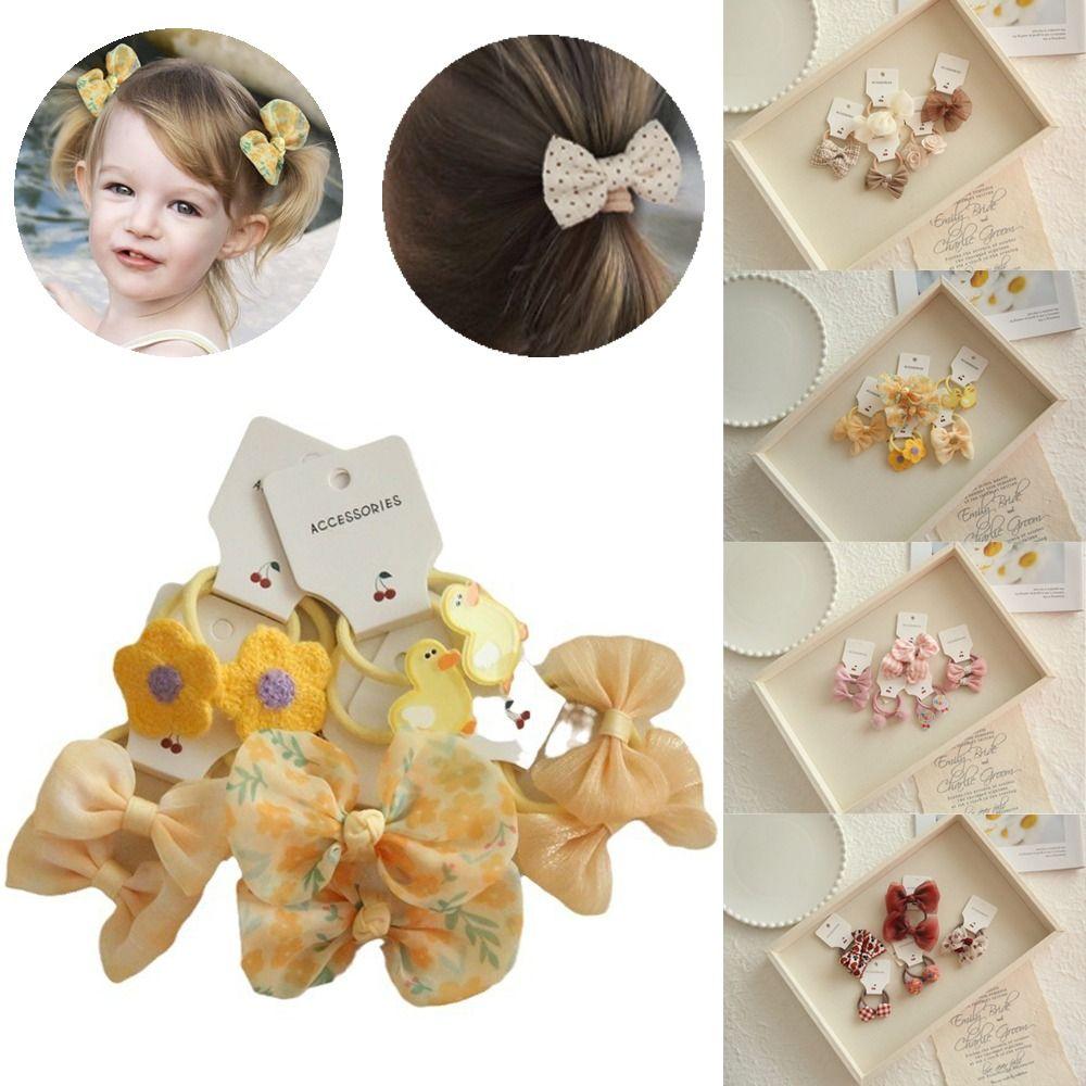 10Pcs Cute Hair Ties Bowknot Sweet Hair Rope Luxury Bows Flower Headdress