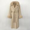 Woman Trend 2024 Autumn Winter 100% Double-sided Wool Coat Ladies Real Fox Fur Collar Detachable Long Coat