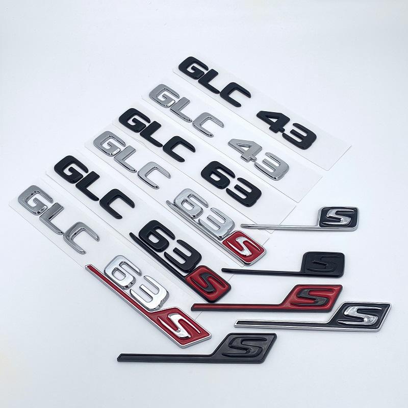 2017+ Flat ABS Trunk Emblem Badge Sticker GLC43 GLC63 GLC63s V8 Biturbo 4matic for Mercedes Benz AMG X253 Car Logo