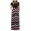 Women Casual Loose Geometric Print Sleeveless Dress Long Skirt