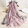 Spring Scarf Women's Luxury Design Polyester Material Smooth Scarf Soft Shawl Beach