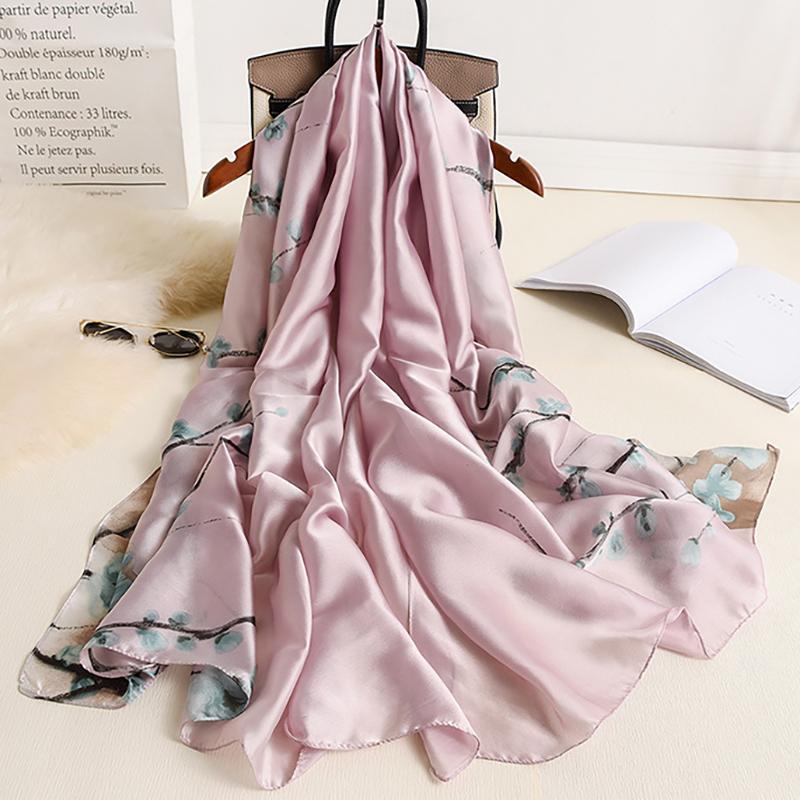 Spring Scarf Women's Luxury Design Polyester Material Smooth Scarf Soft Shawl Beach
