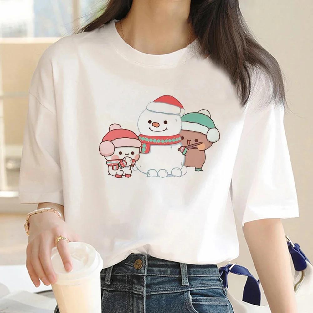 Cute Bear LOVE Unisex T Shirt Women Bubu Dudu Couple Tops Tee Summer Short Sleeve Tshirts Female Korean Casual Girl T-shirt Camisetas