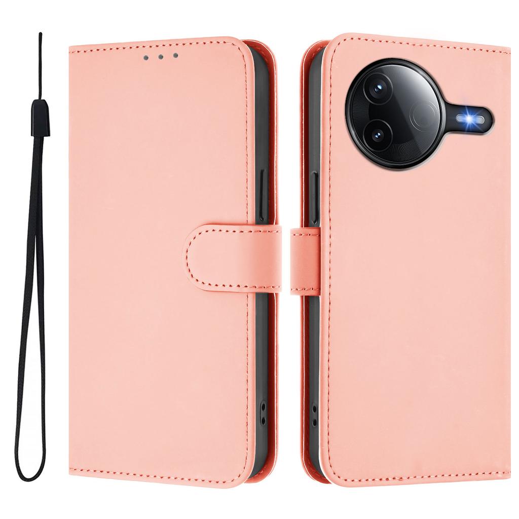 For Xiaomi Poco F7 Pro 5G/Xiaomi Redmi K80 5G/Xiaomi Redmi K80 Pro 5G/Xiaomi Poco F7 Ultra 5G Case Solid Color Wallet Leather Phone Cover with Strap