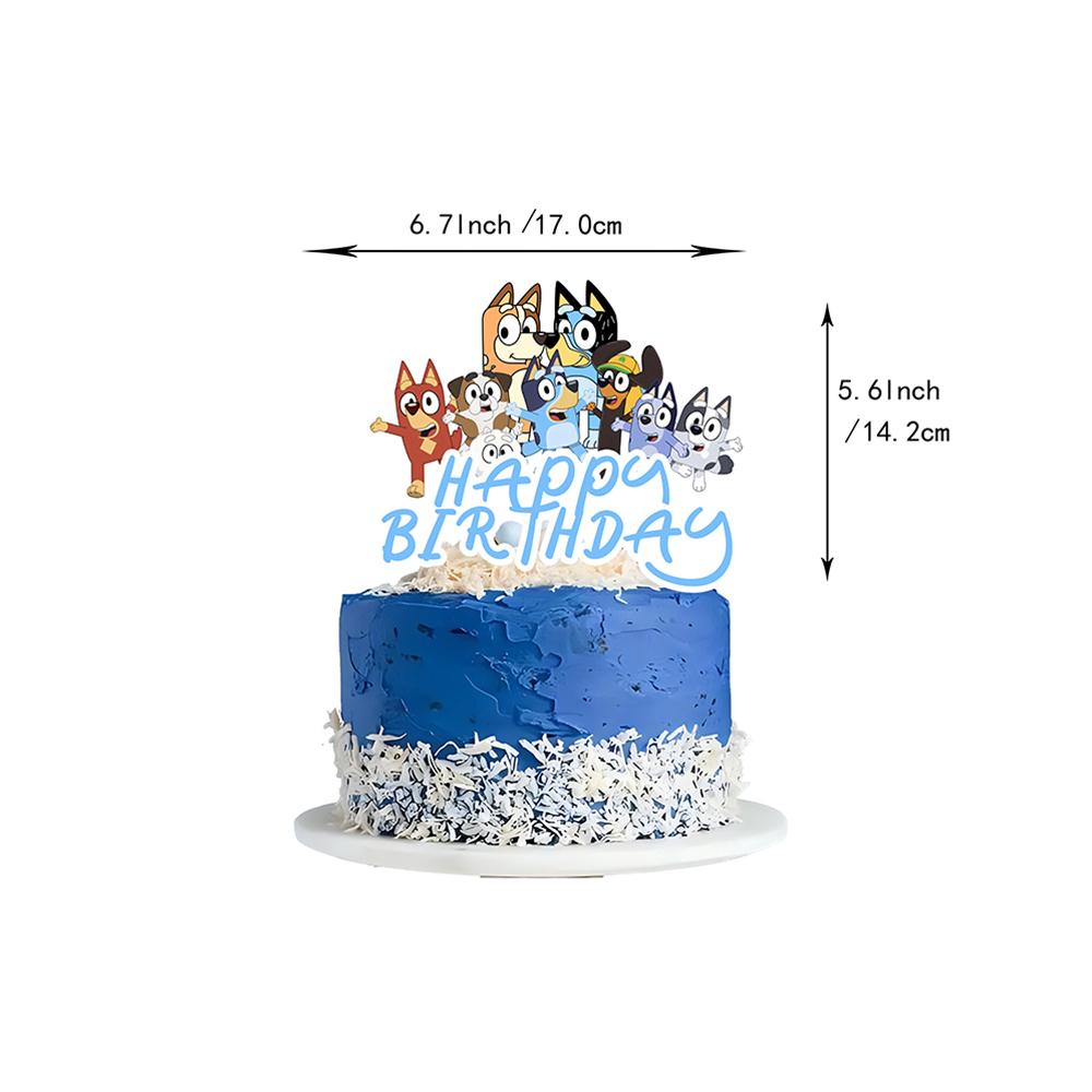 30pcs Bluey Blue Dog Party Supplies Include a Banner, Cake Toppers, Balloons