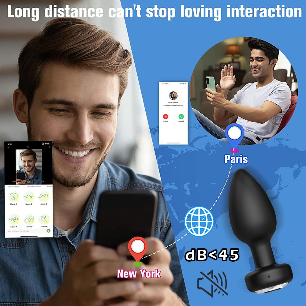 Anal Plug APP Bluetooth Butt Vibrator for Women Man Long Distance Wireless Remote Controlled Ass Buttplug Female Male Sex Toys