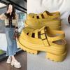 Thick-soled Heightening Shoes Hollow Hole Shoes 2025 Spring and Summer New Mary Jane Single Shoes Baotou Sandals