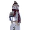 Christmas Snowman Figurine with Lantern Resin Snowman Statue Art Decor Outdoor Christmas Snowman Door Greeter for Yard Garden Decor