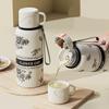 Portable Stainless Steel Gardenia Thermos Cup With Tea Drain Large-capacity Sport Kettle For Making Tea,Great For Outdoor Travel