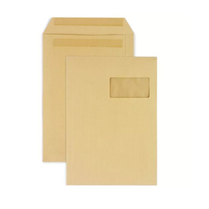 50 Kraft Paper Window Bags - 9" X 12.75"