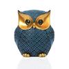 Modern Classy Lucky Owl Resin Art Figure Showpiece (Blue), 1 Piece