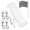 Flag Pole Rope Kit 98 Ft Flagpole Halyard Rope Set Flag Pole Rope with Swivel Hook Clips for Pet Leashes Camping Tents