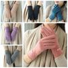 Full Finger Women Suede Velvet Gloves Thickened Winter Mittens Fashion Gloves Sports