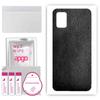apgo Protective Skin Sticker for the Back Compatible with Samsung Galaxy A51, Wrap Film, Foil, Vinyl - Pattern Black Leather