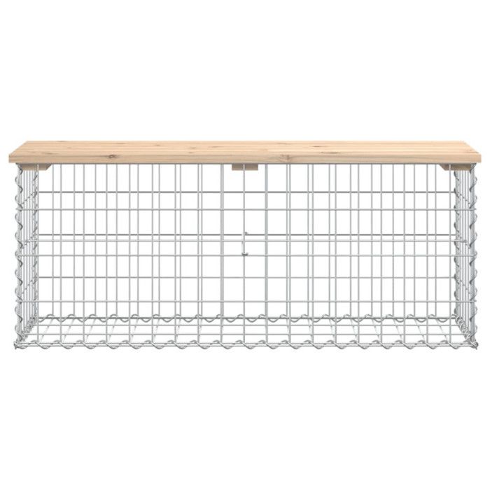 VidaXL Gabion Design Garden Bench 103x31.5x42 Solid Pine Wood, Garden Seat, Park Bench, Picnic Bench 834350