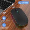 Ultra Slim Silent Rechargeable 2.4G Wireless Mouse with 1600DPI RGB LED Backlit and Ergonomic Design, Compatible with Windows 2000/XP/Vista/Linux/7/MAC