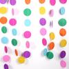4M Long Paper Circle Dots Hanging Decoration String Party Garland Rainbow Color(Seven Colors)