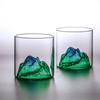 200ml Blue Japanese Crystal Glasses Whiskey Cup Fuji Mountain Water Glass Vodka Wine Cup Snifter Brandy Tumbler Milk Coffee Mug
